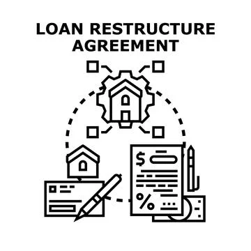 Loan restructure agreement concept illustration for finance Stock Illustration