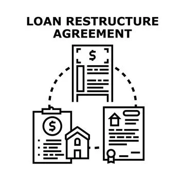Loan restructure agreement concept vector illustration Stock Illustration