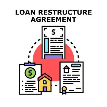 Loan restructure agreement concept vector illustration Stock Illustration