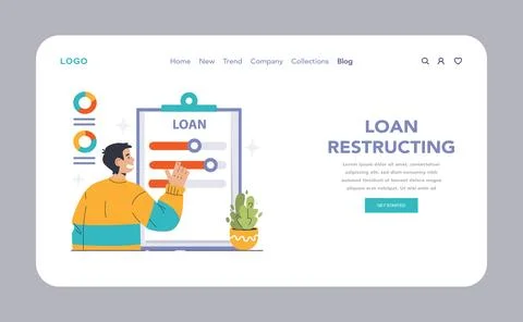 Loan Restructuring concept. Flat vector illustration Stock Illustration