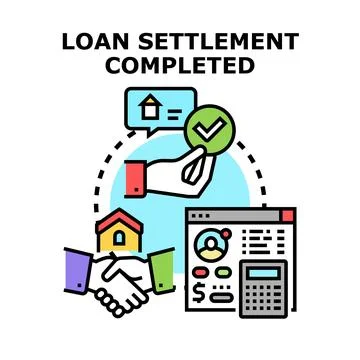 Loan settlement completed vector concept illustration イラスト素材