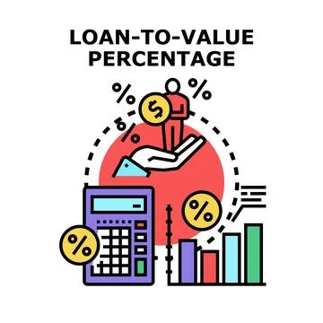 Loan to value percentage calculation concept Stock Illustration