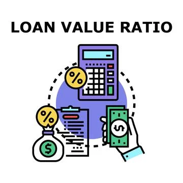 Loan value ratio calculating concept illustration Stock Illustration