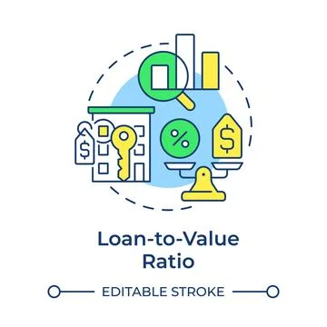 Loan-to-value ratio multi color concept icon Stock Illustration
