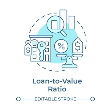 Loan-to-value ratio soft blue concept icon Stock Illustration