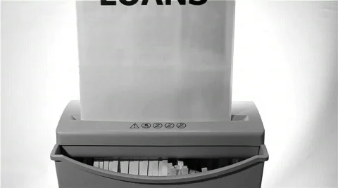 Loans go through a shredder Stock Footage 597414