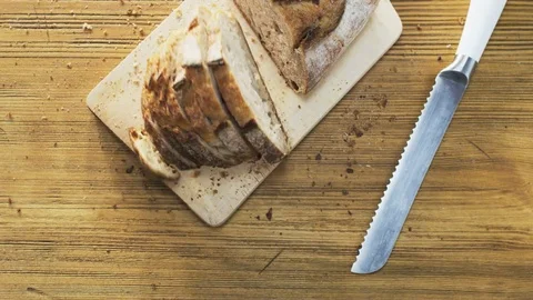 Loaves of Bread Falling Down Stock Footage 70568592