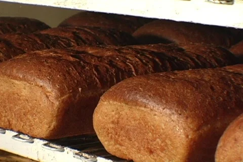 Loaves of Bread on a Rack Stock Footage 371716