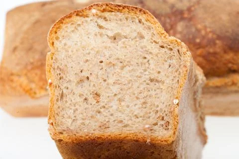Loaves of bread traditionally roasted.  Background. Close up. Stock Photos