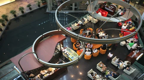 Lobby Atrium, in shopping mall, time lapse Stock Footage 36765874