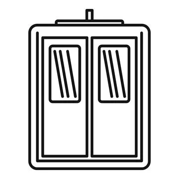 Lobby elevator icon, outline style Illustrazione stock