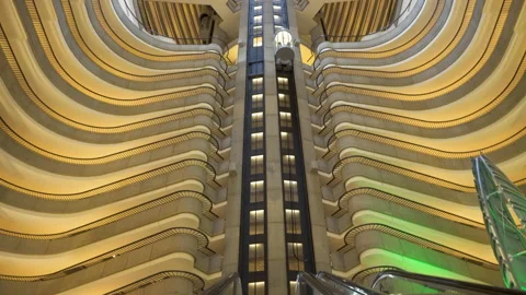 Lobby Escalator to Elevator Stock Footage 161422599