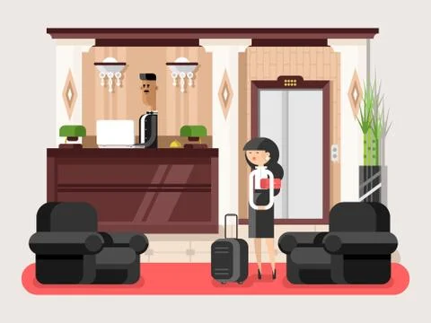 Lobby hall hotel Stock Illustration
