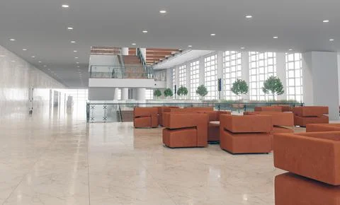 Lobby interior design Stock Illustration