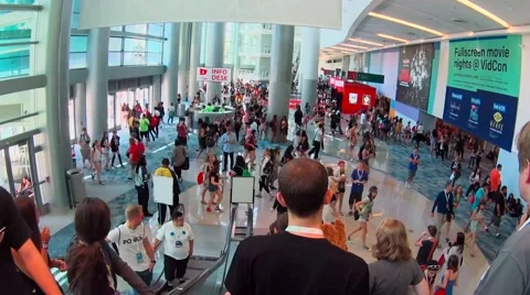 Lobby at Vidcon Stock Footage 64772545