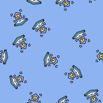 Lobby virtual conference vector seamless pattern Illustrazione stock