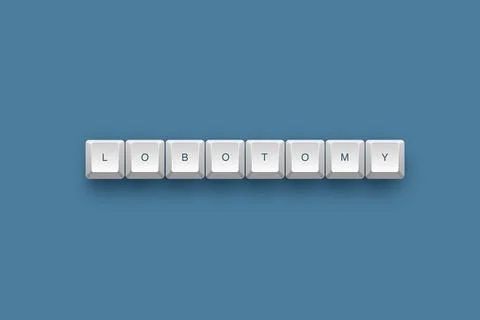 Lobotomy text on a 3d keyboard button with shadow concept series Ilustración de archivo