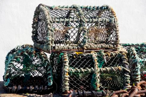 Lobster Baskets Stock Photos