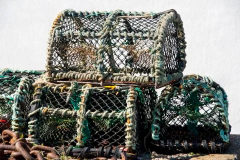 Lobster Baskets Stock Photos