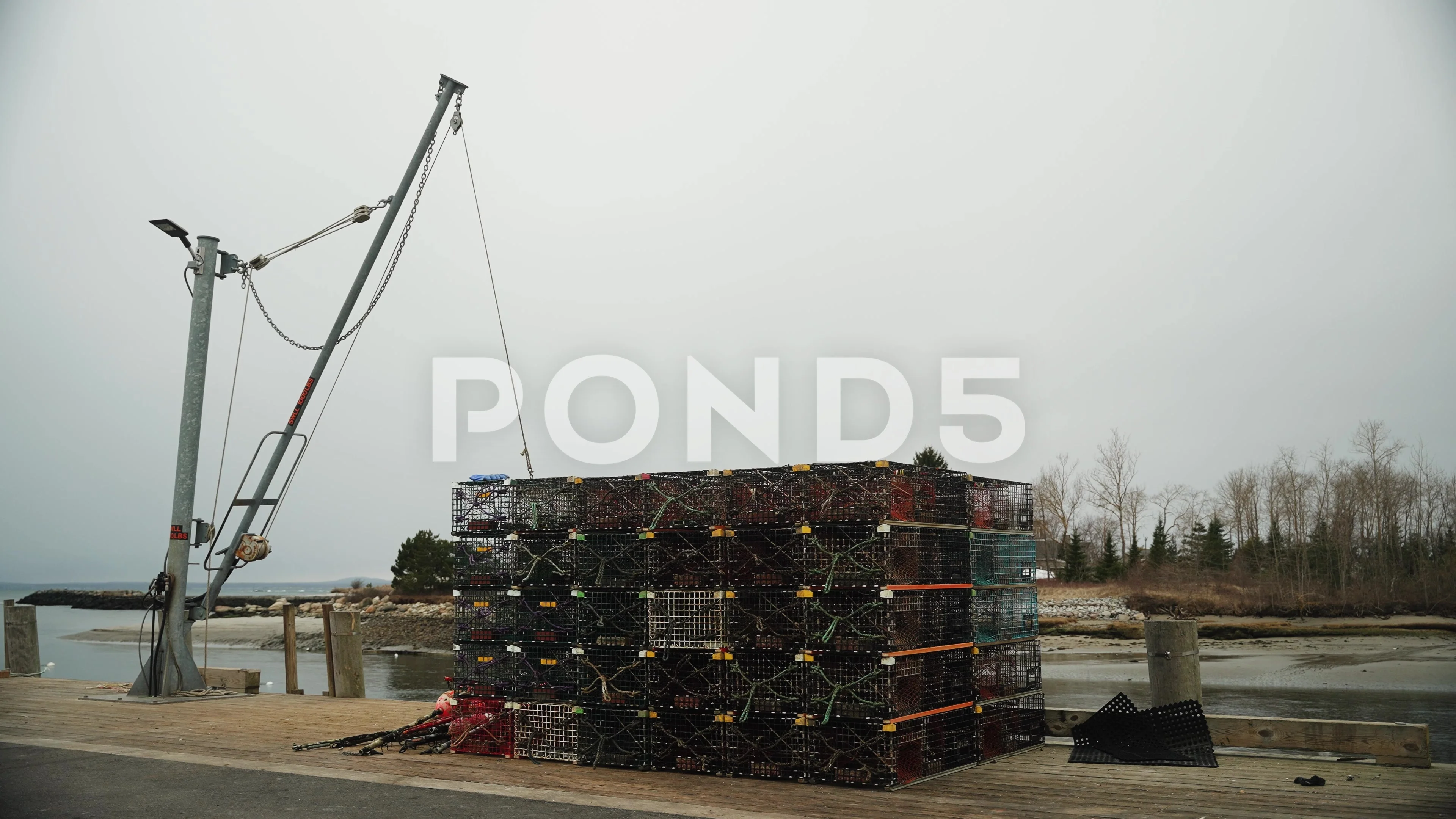 Traps, Ropes and Cages on Pier, Commercial Dock, Fishing Industry