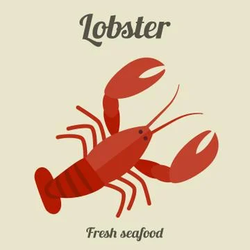 Lobster flat illustration. Stock Illustration