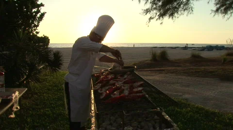 Lobster Grill Stock Footage 755317