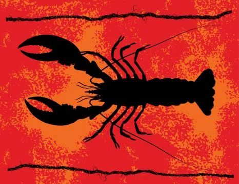 Lobster Grunge Design Element Stock Illustration