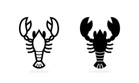 A lobster icon on a white background. Vector illustration Stock Illustration