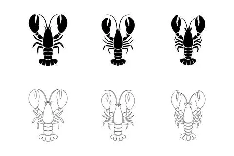 Lobster icons set Stock Illustration