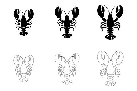 Lobster icons set Stock Illustration