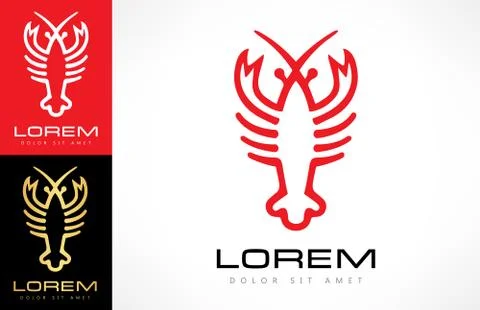 Lobster or Crayfish logo Stock Illustration