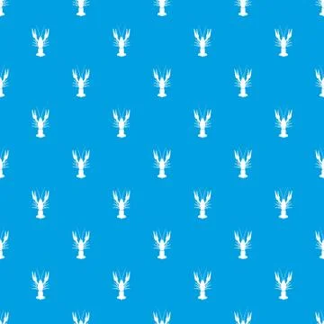 Lobster pattern seamless blue Stock Illustration