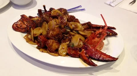 Lobster on plate Stock Footage 41898284