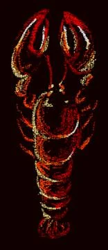 Lobster on plate Illustrazione stock