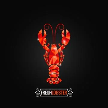 Lobster poly design background Stock Illustration