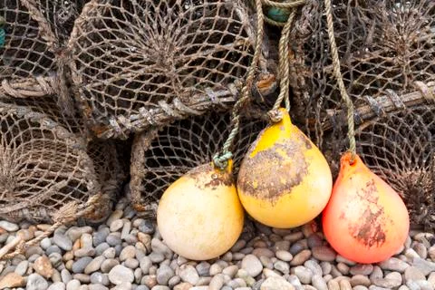 Lobster pots Stock Photos