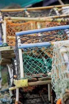 Lobster pots Stock Photos