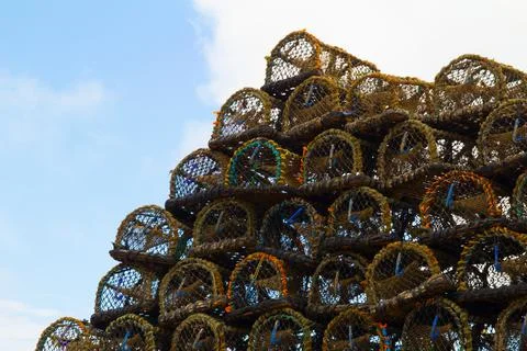 Lobster pots Stock Photos
