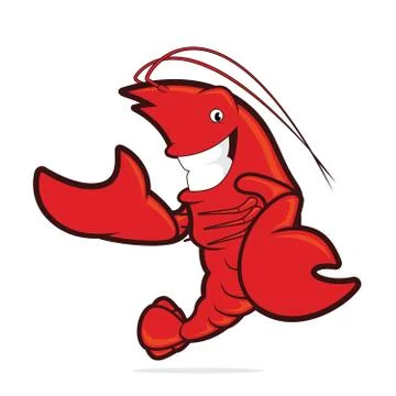 Lobster presenting something Stock Illustration