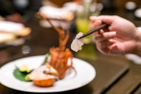 Lobster Sashmi Stock Photos
