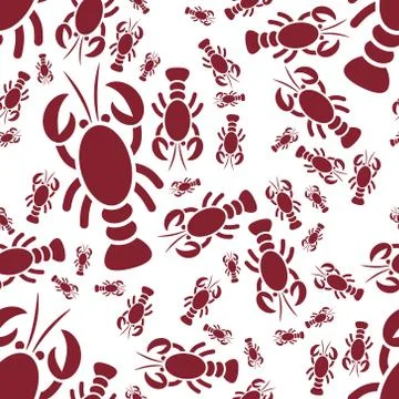 Lobster seamless pattern Stock Illustration