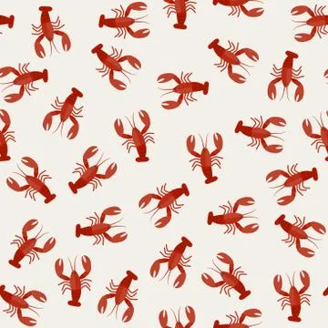 Lobster seamless pattern. Illustrazione stock