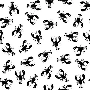 Lobster seamless pattern. Illustrazione stock