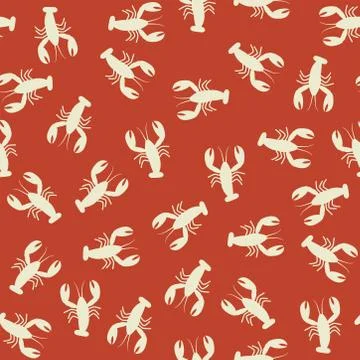 Lobster seamless pattern. 스톡 일러스트