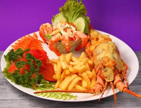 Lobster thermidor Stock Photos