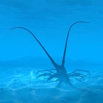 Lobster underwater 3d rendering Stock Illustration