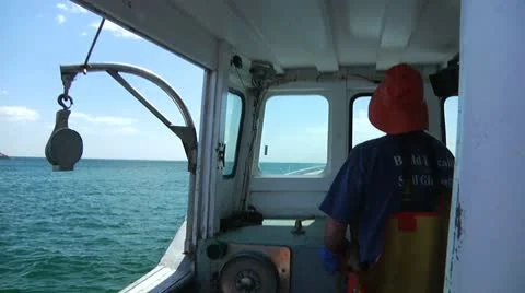 Lobsterman looking for trap Stock Footage 8912435