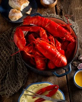 Lobsters in Pot Foto stock