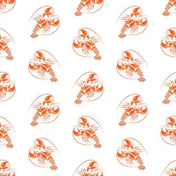 Lobsters seamless pattern. Stock Illustration