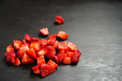 Lobule sliced strawberries Stock Photos
